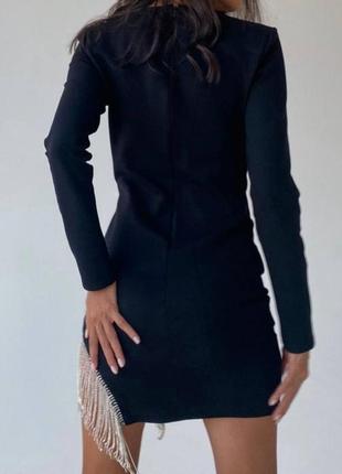 Шикарна чорна сукня з бахромою🔥4 фото