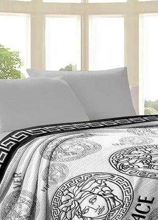 Щільний флісовий плед версаче versace полуторне євро двушка гарний подарунок