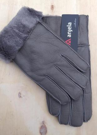 ❤мужские натуральные кожаные перчатки на натуральной овчине теплющие1 фото