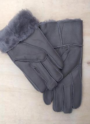 ❤мужские натуральные кожаные перчатки на натуральной овчине теплющие2 фото