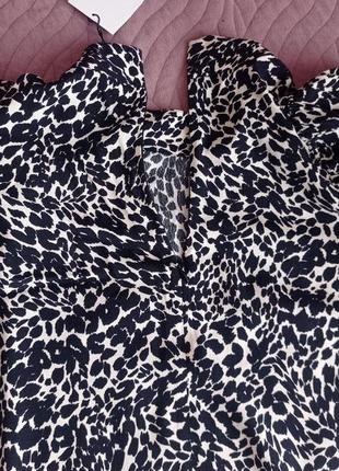 Елегантна леопардова блузка з об'ємними рукавами4 фото