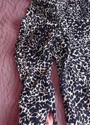 Елегантна леопардова блузка з об'ємними рукавами5 фото