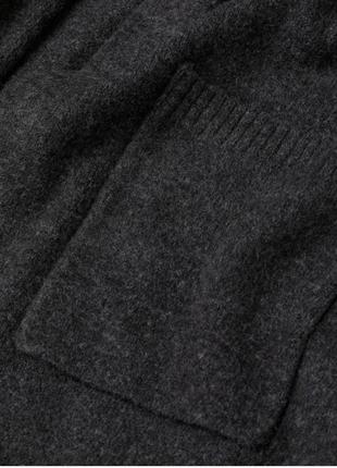 Длинный теплый кардиган темно-серого цвета (есть шерсть в составе) s2 фото