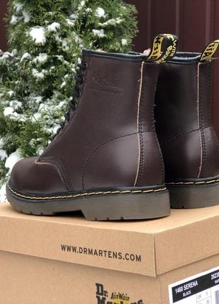 Високі зимові жіночі шкіряні коричневі черевики dr. martens 1460🆕 ботинки др мартинс3 фото