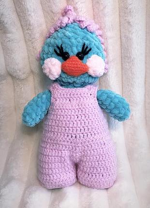Мягкая игрушка,вязанная игрушка,пингвин в комбинезоне