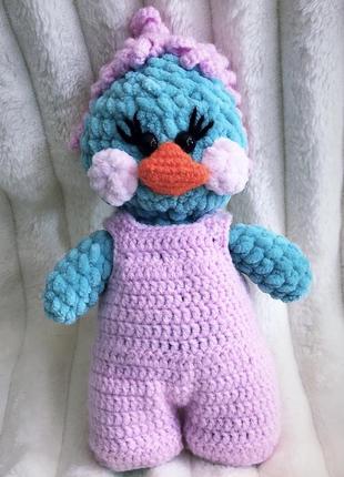 Мягкая игрушка,вязанная игрушка,пингвин в комбинезоне5 фото