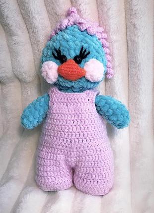 Мягкая игрушка,вязанная игрушка,пингвин в комбинезоне4 фото