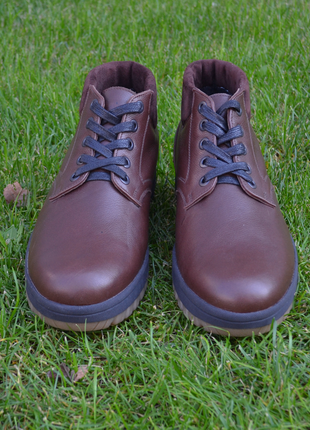 Шкіряні чоловічі черевики в коричневому кольорі3 фото