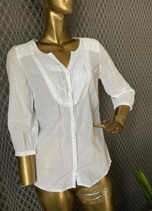 Актуальна натуральна рубашка блуза з бавовни від zara, mango, m&s1 фото