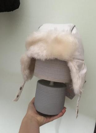 Нова біла шапка ушанка на дівчинку