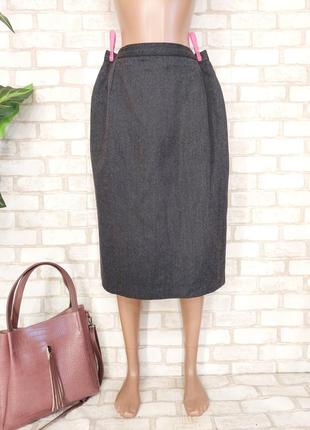 Фирменная st.michael мега теплая юбка миди со 100 % шерсти с элементами плиссе, размер 2хл