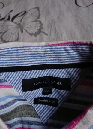 Брендова фірмова лляна рубашка сорочка tommy hilfiger,оригінал,нова, розмір xxl,100% льон.8 фото