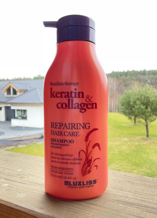 Шампунь для восстановления волос luxliss therapy keratin & collagen repairing hair care shampoo 5002 фото