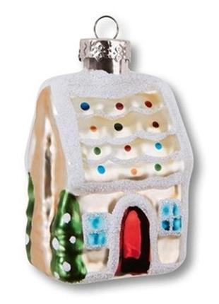 Скляна ялинкова іграшка melinera будиночок.  німеччина.  висота 10 см1 фото