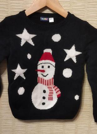 Новогодний джемпер свитер с светоэлементами 4-6 лет