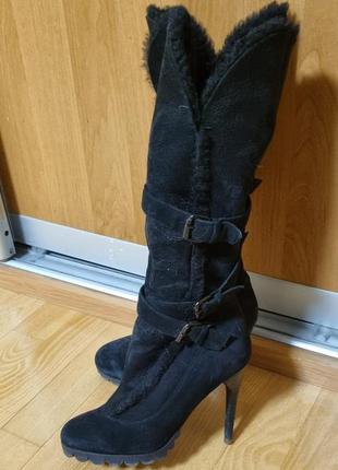 Замшевые сапоги