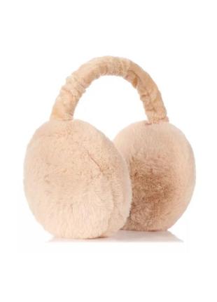 В наличии хутряні навушники складні бежевий  one size