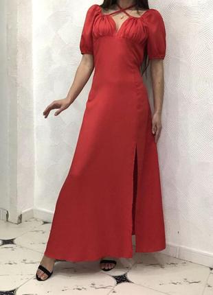Платье длинное с разрезом6 фото