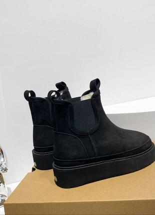 Ботинки женские черные замшевые5 фото