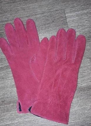 Замшевые перчатки на флисе