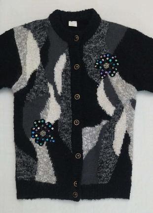 Кофта, кардіган, з мохером, вінтаж, подовжена