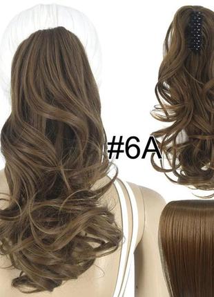 Короткий шиньйон хвіст на крабі хвилястий  русий колір #6a