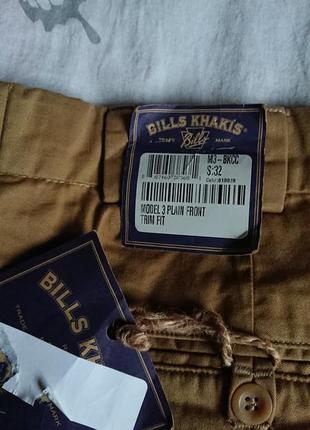 Брендові фірмові американські котонові брюки чиноси bill's khakis,оригінал, нові з бірками,розмір 32,made in usa 🇺🇸.5 фото