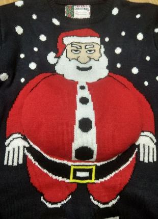 Новорічний светр джемпер реглан з пузатим сантою3 фото