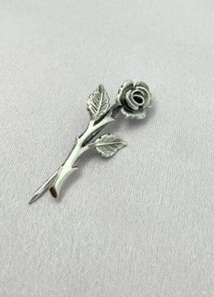 Шпилька срібло 925 булавка троянда 7137