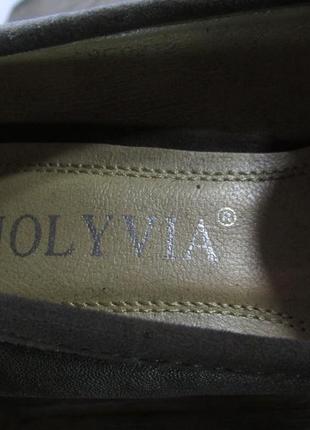 Туфли jolyvia, 36 (23 см), кожзам, мин. сл. носки, серые, хор сост!2 фото