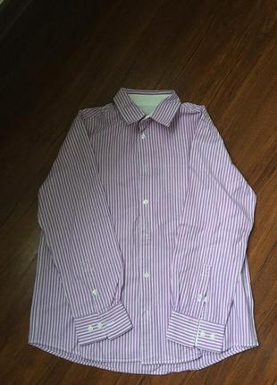 Рубашка в полоску фиолетовая