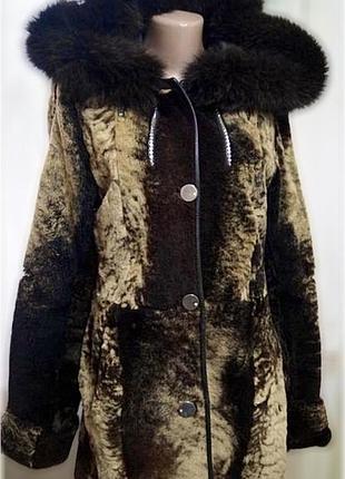 Натуральная дубленка с капюшоном