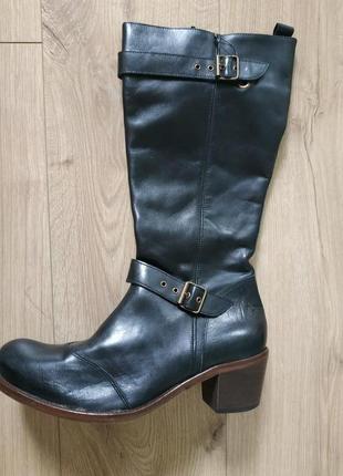 Нові жіночі високі чоботи/ шкіряні чоботи на широкому каблуку/  італія1 фото
