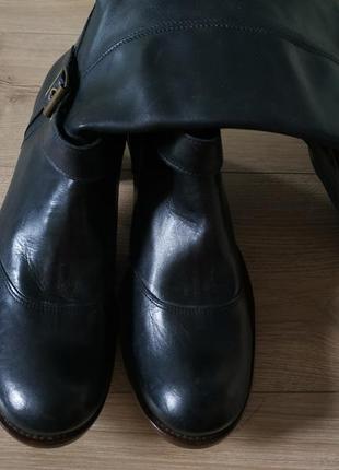 Нові жіночі високі чоботи/ шкіряні чоботи на широкому каблуку/  італія5 фото