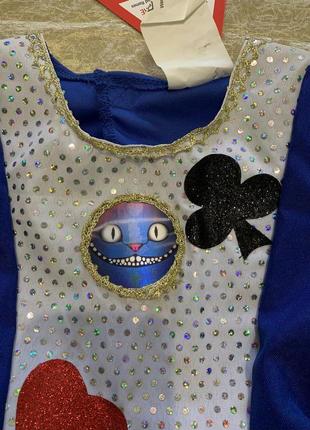 Яркое карнавальное платье disney карнавальный костюм алиса в стране чудес на 4-6 лет4 фото