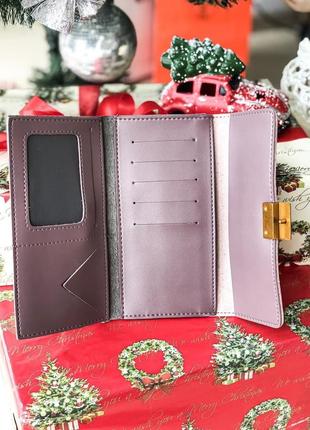 Чудовий подарунок на новий рік та різдво рожевий гаманець з еко-шкіри4 фото