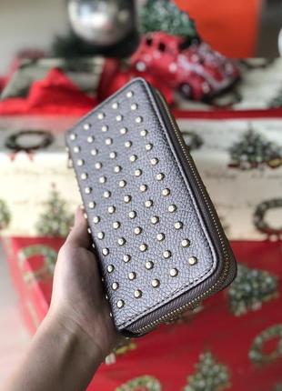 Чудовий подарунок на новий рік та різдво сірий сріблястий гаманець з еко-шкіри2 фото