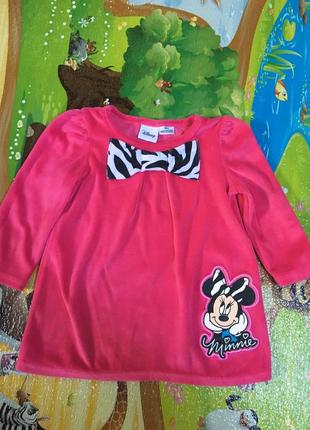 Сукня туніка велюр з мінні minney 74-86 см 1-2 роки