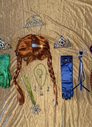 Яркое карнавальное ,бархатное платье disney маскарадный костюм анна изна 3-4 года2 фото