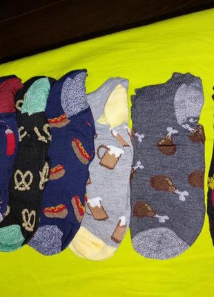 Фаст-фуд шкарпетки укороченные плотные носки с крутым принтом