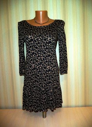 Платье леопардовое с шляркой1 фото