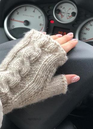 Митенки вязаные