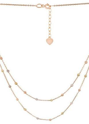 Двойное золотое колье с шариками