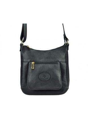 Жіноча шкіряна сумка невелика на плече silvia чорний
