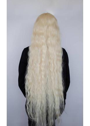 Перука блондинка довге волосся хвилясте3 фото