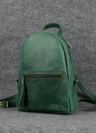 Кожа. ручная работа. кожаный зеленый рюкзак, рюкзачок1 фото