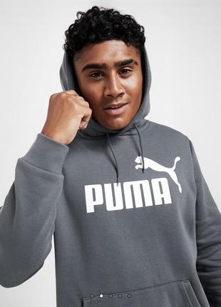 Тепла кофта на флісі puma core large logo overhead hoodie
