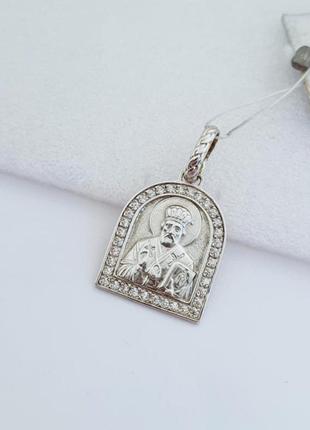 Серебряная ладанка подвеска св.николай