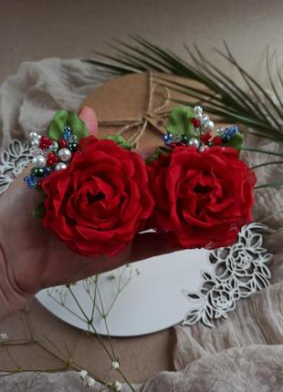 Королівські троянди з шифону4 фото