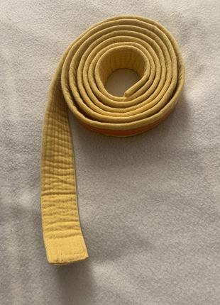 Пояс для кимоно essimo желтый оранжевый3 фото